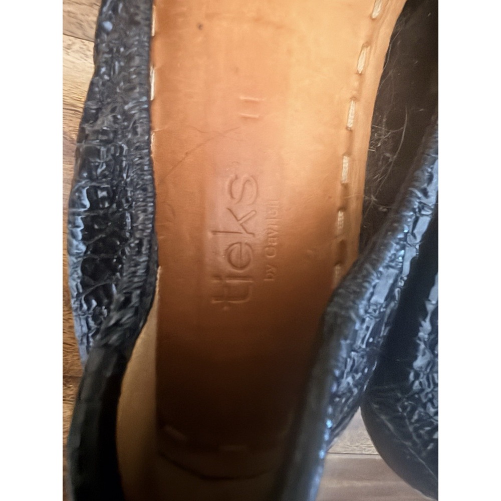 Tieks Gavrieli Size 11 Obsidian Black Croc Patent Leather Ballet Flats Fast Ship - Picture 6 of 13